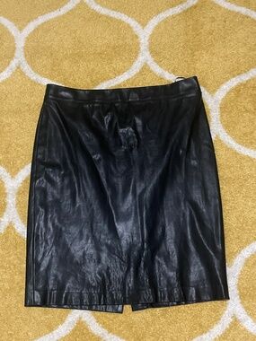 DKNY Black  Vegan Leather Skirt